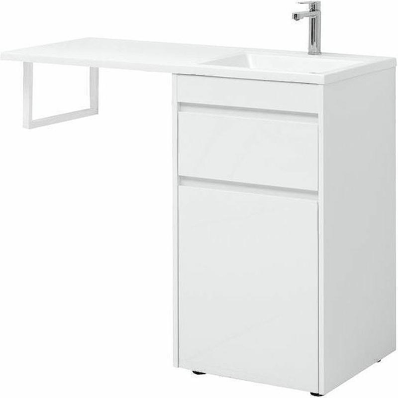 Тумба с раковиной Aquanet Токио 110 R 239299 Белая, купить, цена, заказать, магазин, доставка, скидка, промокод, купить, цена, заказать, магазин, доставка, скидка, промокод