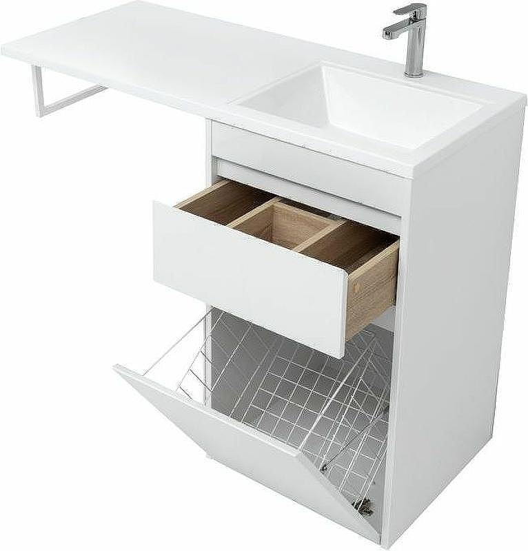 Тумба с раковиной Aquanet Токио 110 R 239299 Белая, купить, цена, заказать, магазин, доставка, скидка, промокод, купить, цена, заказать, магазин, доставка, скидка, промокод