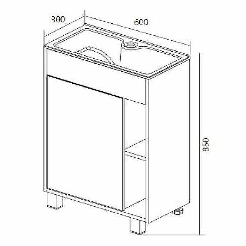 Тумба с раковиной 1MarKa Lido 60Н У83298 Белый глянец, купить, цена, заказать, магазин, доставка, скидка, промокод, купить, цена, заказать, магазин, доставка, скидка, промокод
