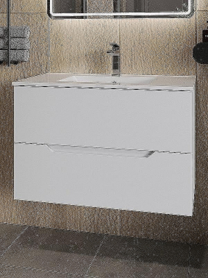 Тумба под раковину Orange Line 80 Li-80Tuw подвесная Белая матовая