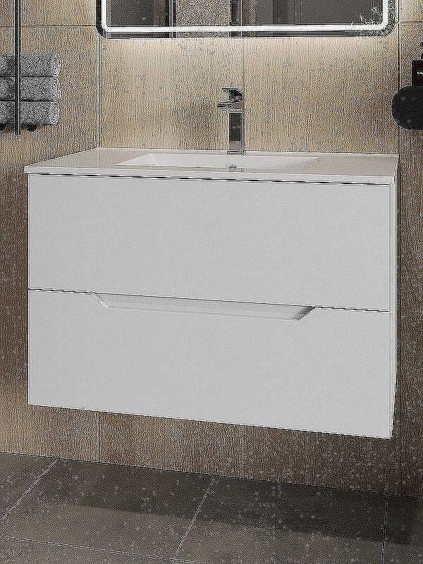 Тумба под раковину Orange Line 80 Li-80Tuw подвесная Белая матовая, купить, цена, заказать, магазин, доставка, скидка, промокод, купить, цена, заказать, магазин, доставка, скидка, промокод