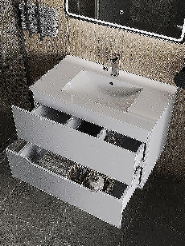 Тумба под раковину Orange Line 80 Li-80Tuw подвесная Белая матовая, купить, цена, заказать, магазин, доставка, скидка, промокод, купить, цена, заказать, магазин, доставка, скидка, промокод