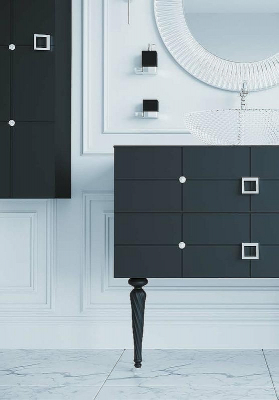 Шкаф пенал Boheme Armadi Art Vallessi Avantgarde Piazza 35 844-BCR подвесной Черный Хром