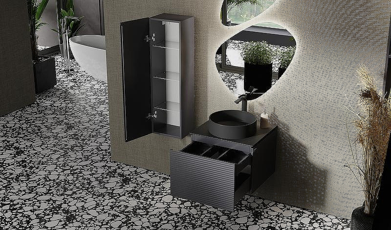 Тумба под раковину Jorno Stone 60 Stn.01.60/P/A/JR подвесная Антрацит, купить, цена, заказать, магазин, доставка, скидка, промокод, купить, цена, заказать, магазин, доставка, скидка, промокод