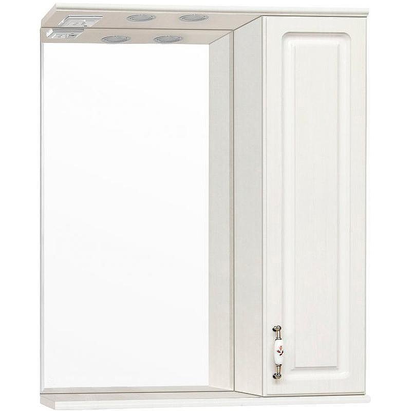 Зеркало со шкафом Style Line Олеандр 2 Люкс 65 ЛС-00000202 с подсветкой Рельеф пастель, купить, цена, заказать, магазин, доставка, скидка, промокод, купить, цена, заказать, магазин, доставка, скидка, промокод