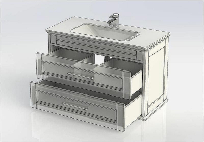 Тумба под раковину Aquanet Бостон М 100 243781 Белая матовая