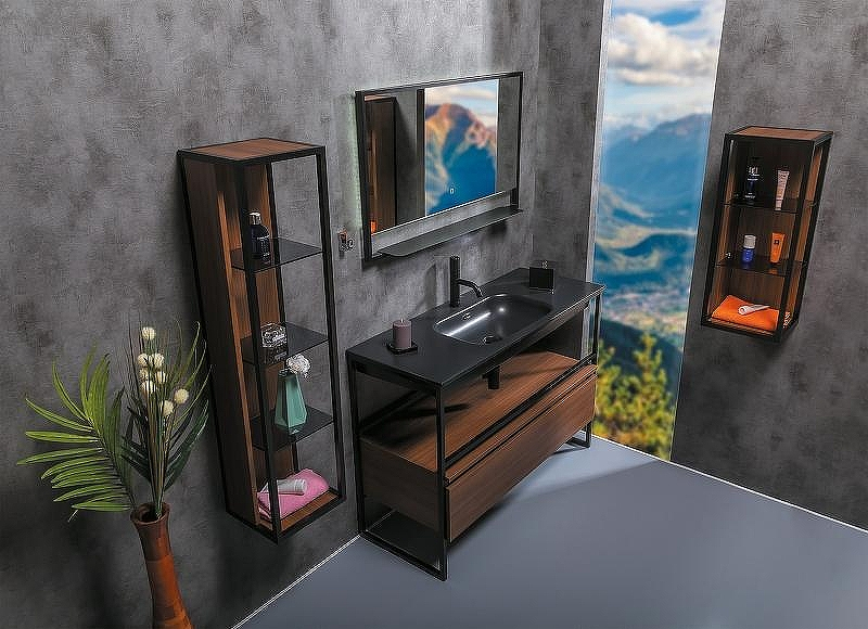 Подвесной шкаф Boheme Armadi Art Loft 30 895-D Dark wood, купить, цена, заказать, магазин, доставка, скидка, промокод, купить, цена, заказать, магазин, доставка, скидка, промокод