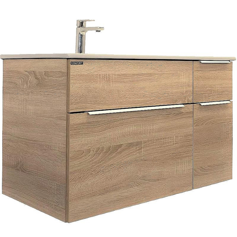 Тумба с раковиной Comforty Варна 90 00-00009919 подвесная Дуб сонома, купить, цена, заказать, магазин, доставка, скидка, промокод, купить, цена, заказать, магазин, доставка, скидка, промокод