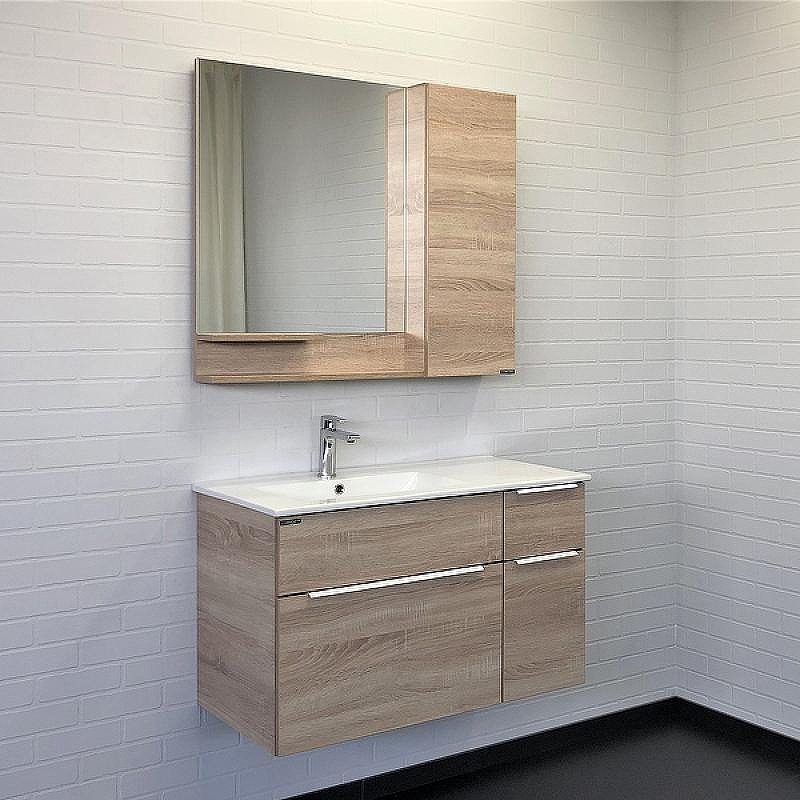 Тумба с раковиной Comforty Варна 90 00-00009919 подвесная Дуб сонома, купить, цена, заказать, магазин, доставка, скидка, промокод, купить, цена, заказать, магазин, доставка, скидка, промокод