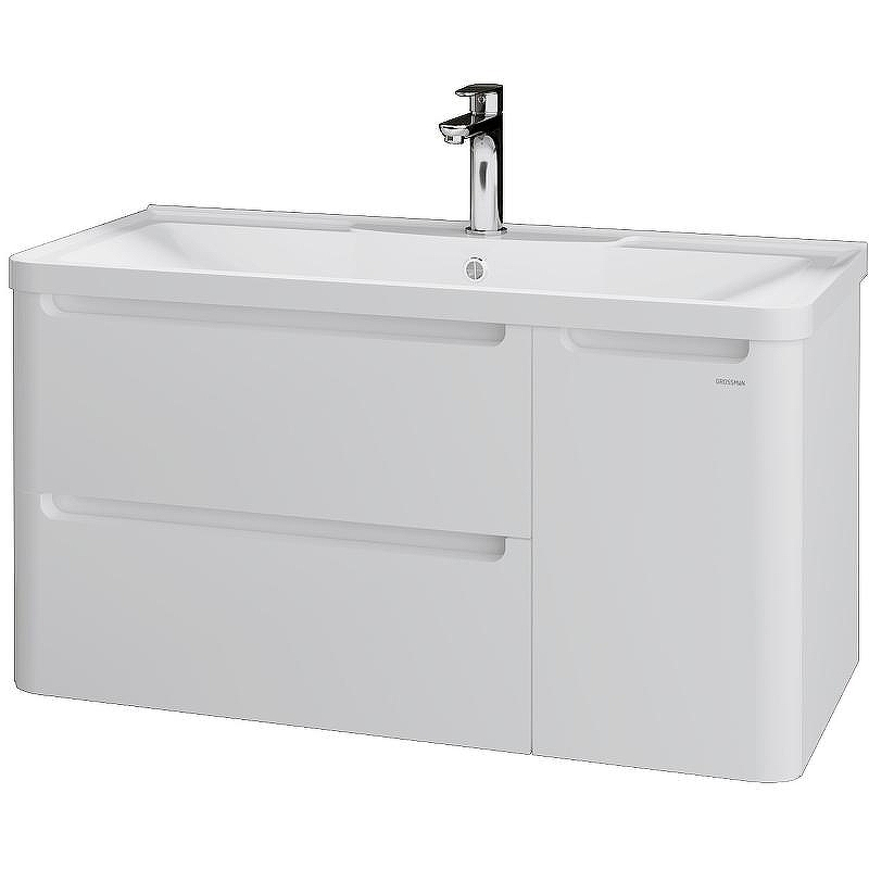 Тумба под раковину Grossman Адель 100 1010001 подвесная Белая, купить, цена, заказать, магазин, доставка, скидка, промокод, купить, цена, заказать, магазин, доставка, скидка, промокод