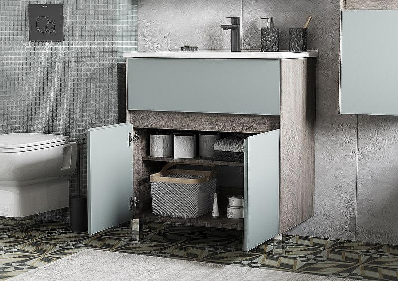 Тумба под раковину Aquaton Форест 75 1A278301FR9C0 Дуб рошелье Сумеречный голубой, купить, цена, заказать, магазин, доставка, скидка, промокод, купить, цена, заказать, магазин, доставка, скидка, промокод