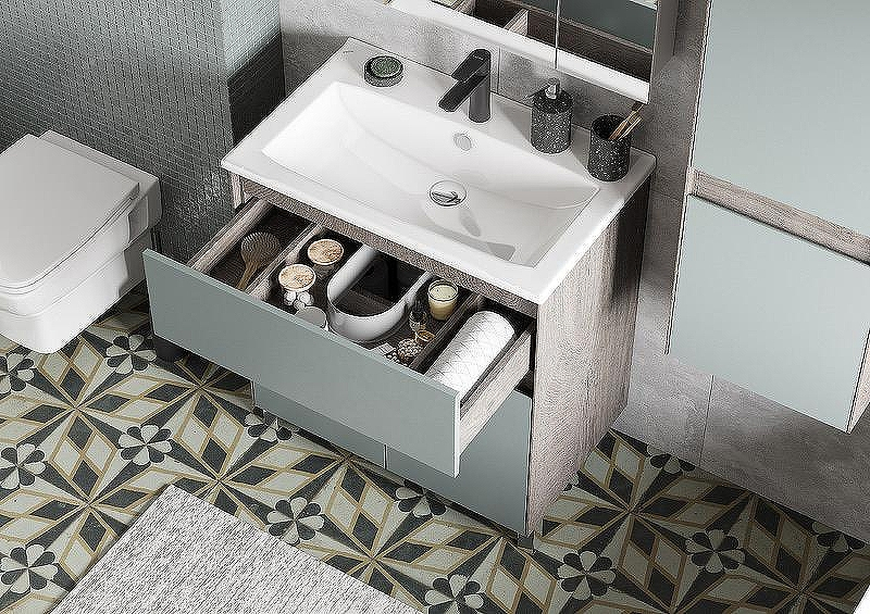 Тумба под раковину Aquaton Форест 75 1A278301FR9C0 Дуб рошелье Сумеречный голубой, купить, цена, заказать, магазин, доставка, скидка, промокод, купить, цена, заказать, магазин, доставка, скидка, промокод