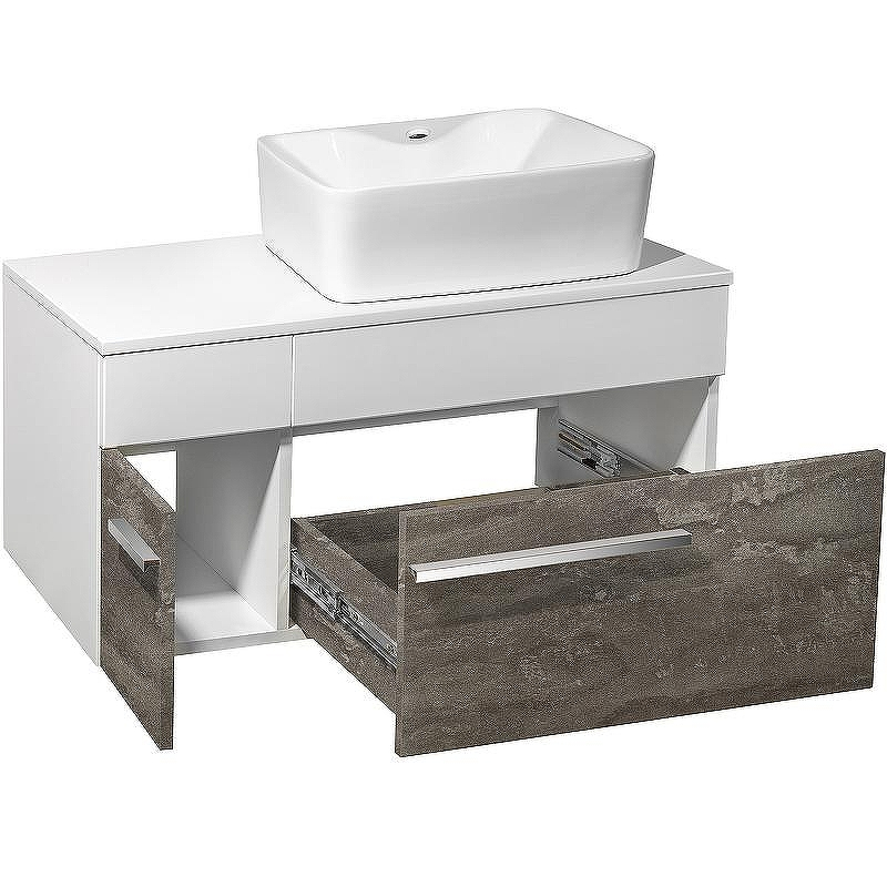 Тумба под раковину Runo Вудлайн 85 00-00001343 подвесная Белая Железный камень, купить, цена, заказать, магазин, доставка, скидка, промокод, купить, цена, заказать, магазин, доставка, скидка, промокод