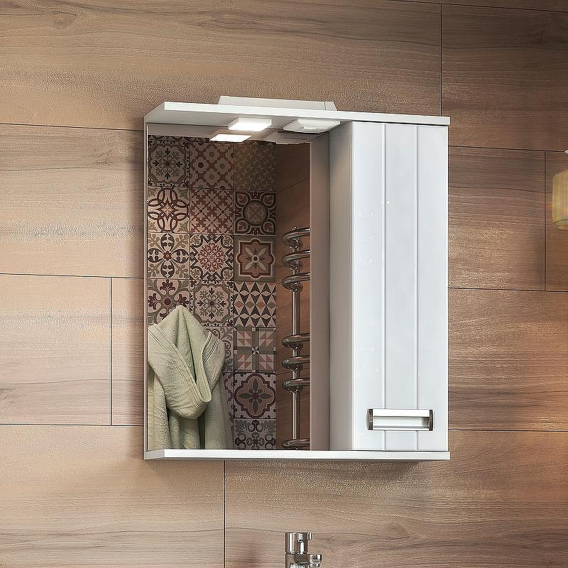 Зеркало со шкафом Vigo Diana 60 R z.DIA.60.R.El с подсветкой Белое, купить, цена, заказать, магазин, доставка, скидка, промокод, купить, цена, заказать, магазин, доставка, скидка, промокод