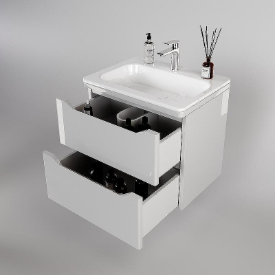 Тумба под раковину WellWant Riviera 60 WWTRMW642W подвесная Белый глянец антискрейтч