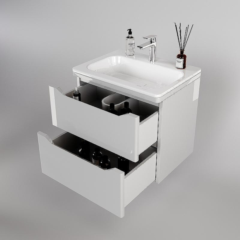 Тумба под раковину WellWant Riviera 60 WWTRMW642W подвесная Белый глянец антискрейтч, купить, цена, заказать, магазин, доставка, скидка, промокод, купить, цена, заказать, магазин, доставка, скидка, промокод