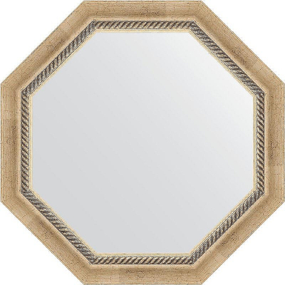 Зеркало Evoform Octagon 63х63 BY 3755 в багетной раме - Состаренное серебро с плетением 70