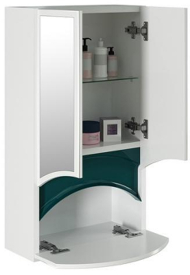 Зеркальный шкаф Mixline Радуга 46 522474 Белый Зеленый