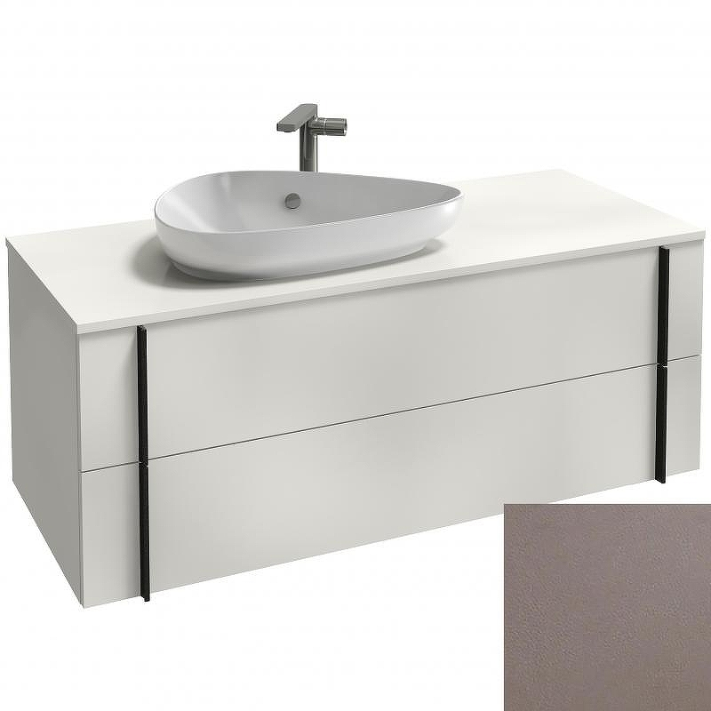 Тумба под раковину Jacob Delafon Nouvelle Vague 120 EB3041-NR2 подвесная Коричневая кожа, купить, цена, заказать, магазин, доставка, скидка, промокод, купить, цена, заказать, магазин, доставка, скидка, промокод