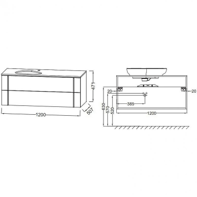 Тумба под раковину Jacob Delafon Nouvelle Vague 120 EB3041-NR2 подвесная Коричневая кожа