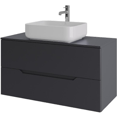 Тумба с раковиной Orange Line 100 Li-100TugMDF+B05-500W подвесная Графит матовый