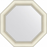 Зеркало Evoform Octagon 51x51 BY 7430 в багетной раме - Белый с серебром 60, купить, цена, заказать, магазин, доставка, скидка, промокод, купить, цена, заказать, магазин, доставка, скидка, промокод