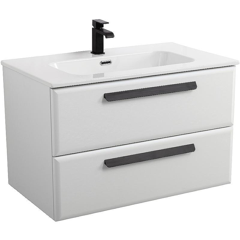 Тумба под раковину Cezares Eco-Cer-N 80 ECO-CER-N-800-2C-SO-BL подвесная Bianco Lucido без ручек, купить, цена, заказать, магазин, доставка, скидка, промокод, купить, цена, заказать, магазин, доставка, скидка, промокод