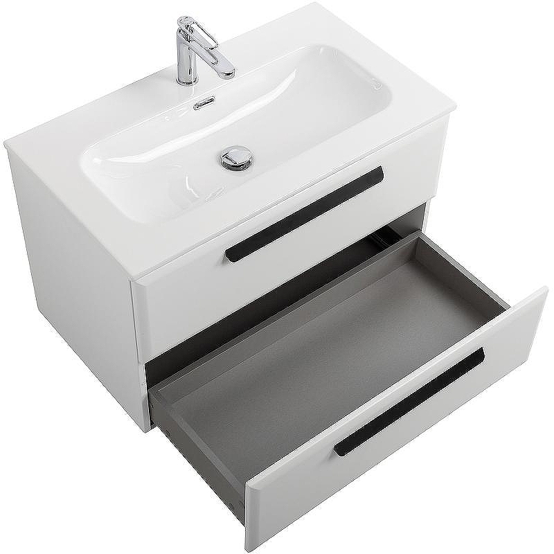 Тумба под раковину Cezares Eco-Cer-N 80 ECO-CER-N-800-2C-SO-BL подвесная Bianco Lucido без ручек, купить, цена, заказать, магазин, доставка, скидка, промокод, купить, цена, заказать, магазин, доставка, скидка, промокод