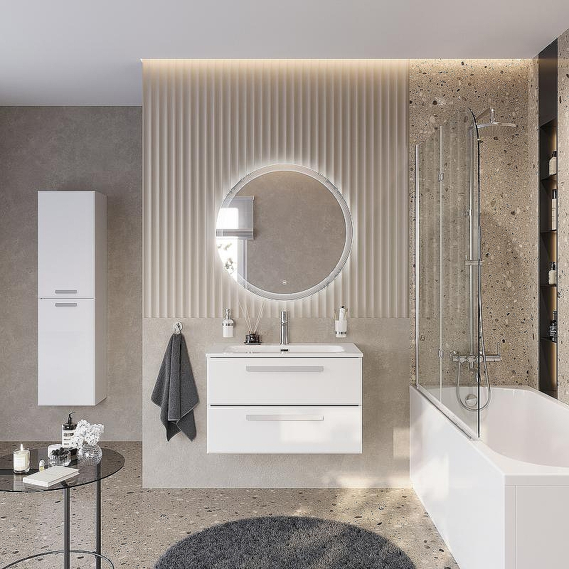 Тумба под раковину Cezares Eco-Cer-N 80 ECO-CER-N-800-2C-SO-BL подвесная Bianco Lucido без ручек, купить, цена, заказать, магазин, доставка, скидка, промокод, купить, цена, заказать, магазин, доставка, скидка, промокод