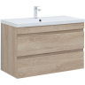 Тумба под раковину Aquanet Нота New 100 334200 подвесная Дуб светлый, купить, цена, заказать, магазин, доставка, скидка, промокод, купить, цена, заказать, магазин, доставка, скидка, промокод