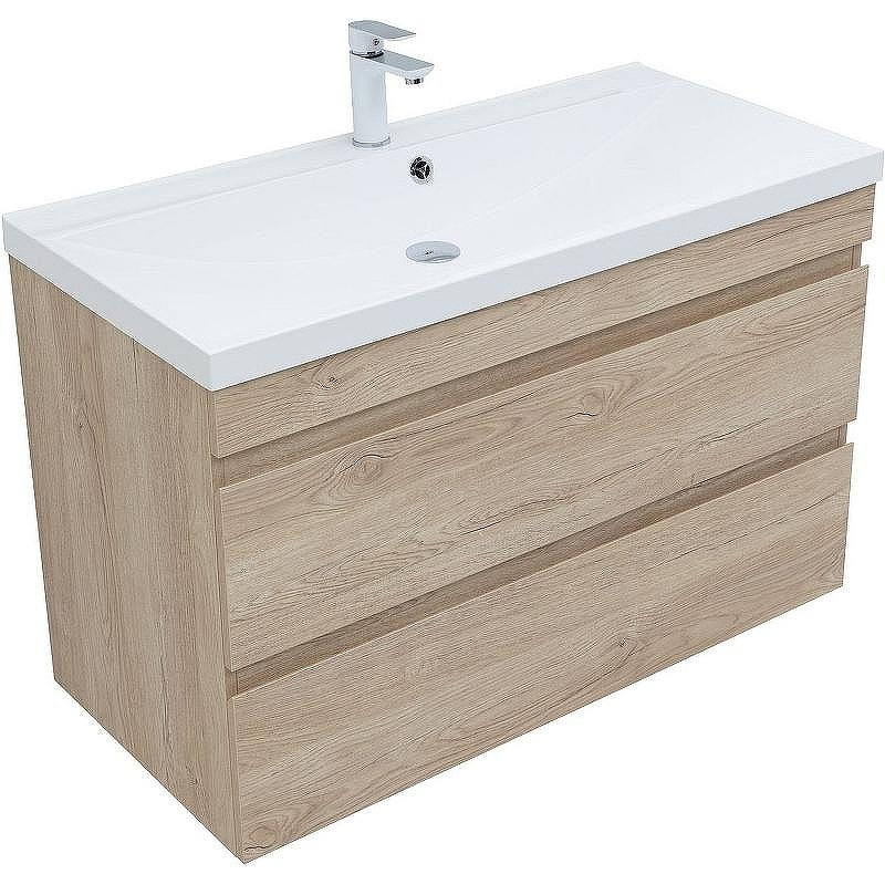 Тумба под раковину Aquanet Нота New 100 334200 подвесная Дуб светлый, купить, цена, заказать, магазин, доставка, скидка, промокод, купить, цена, заказать, магазин, доставка, скидка, промокод