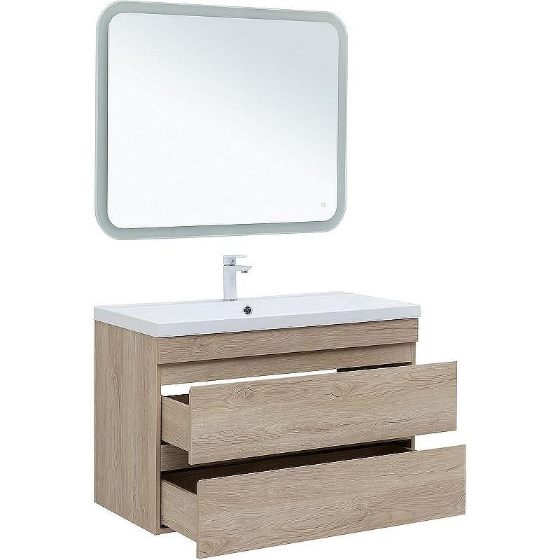 Тумба под раковину Aquanet Нота New 100 334200 подвесная Дуб светлый, купить, цена, заказать, магазин, доставка, скидка, промокод, купить, цена, заказать, магазин, доставка, скидка, промокод