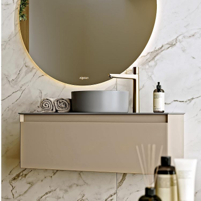 Тумба под раковину Aqwella Geometria 100 GE01101MD подвесная Морская дюна