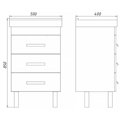 Тумба с раковиной Comforty Никосия 50Н 00-00017092 Дуб белый