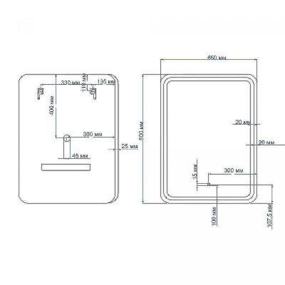 Зеркало Art&Max Latina AM-Lat-650-800-DS-F с подсветкой с сенсорным выключателем