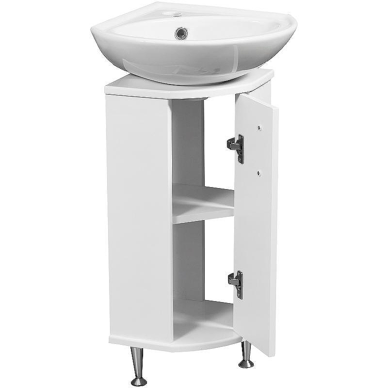 Тумба под раковину Stella Polar Концепт 30 SP-00000156 угловая Белая, купить, цена, заказать, магазин, доставка, скидка, промокод, купить, цена, заказать, магазин, доставка, скидка, промокод