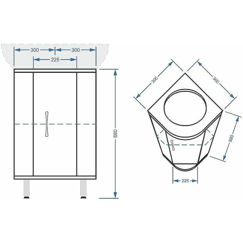 Тумба под раковину Stella Polar Концепт 30 SP-00000156 угловая Белая, купить, цена, заказать, магазин, доставка, скидка, промокод, купить, цена, заказать, магазин, доставка, скидка, промокод