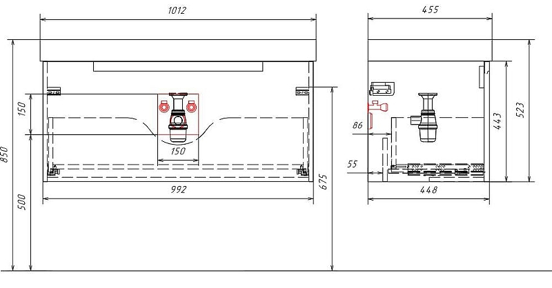 Тумба под раковину Aqwella Vancouver 100 VAN01102N цвет Белый, купить, цена, заказать, магазин, доставка, скидка, промокод, купить, цена, заказать, магазин, доставка, скидка, промокод