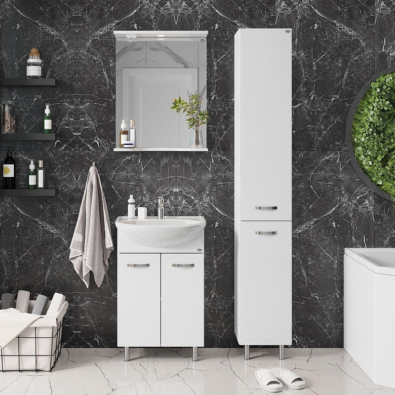 Тумба под раковину Onika Коралл 55 105558 цвет Белый, купить, цена, заказать, магазин, доставка, скидка, промокод, купить, цена, заказать, магазин, доставка, скидка, промокод