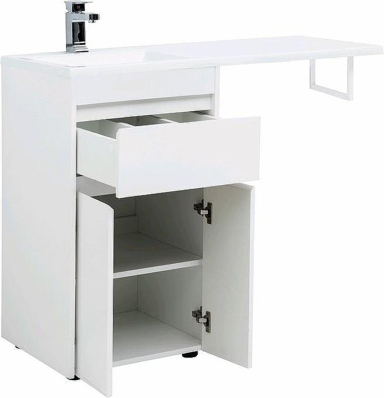 Тумба с раковиной Aquanet Токио 110 L 239204 Белая, купить, цена, заказать, магазин, доставка, скидка, промокод, купить, цена, заказать, магазин, доставка, скидка, промокод