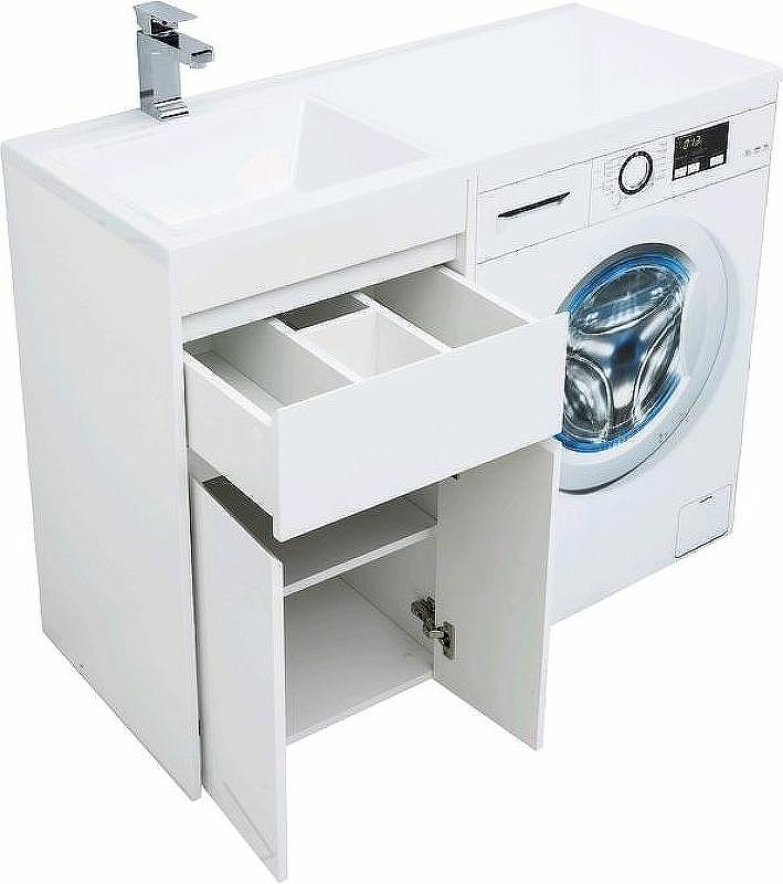 Тумба с раковиной Aquanet Токио 110 L 239204 Белая, купить, цена, заказать, магазин, доставка, скидка, промокод, купить, цена, заказать, магазин, доставка, скидка, промокод