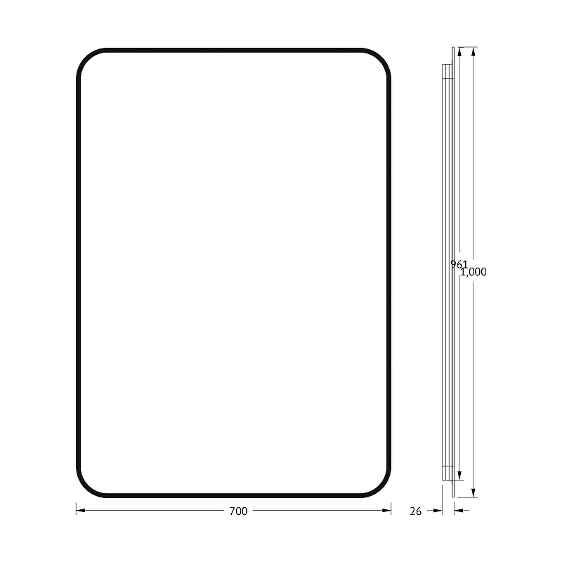 Зеркало Defesto Aura 70х100 DF 2979 с подсветкой 32W-3000K/Без выключателя/Теплый белый свет/Черная рама, купить, цена, заказать, магазин, доставка, скидка, промокод, купить, цена, заказать, магазин, доставка, скидка, промокод