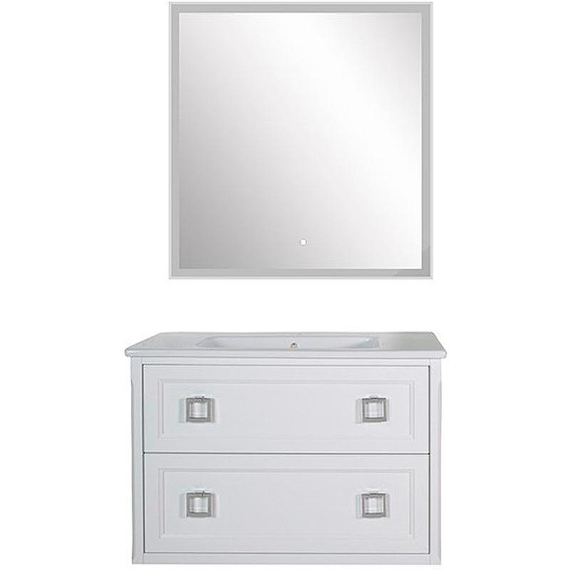 Комплект мебели для ванной ASB-Woodline Рома 100П подвесной Белый, купить, цена, заказать, магазин, доставка, скидка, промокод, купить, цена, заказать, магазин, доставка, скидка, промокод