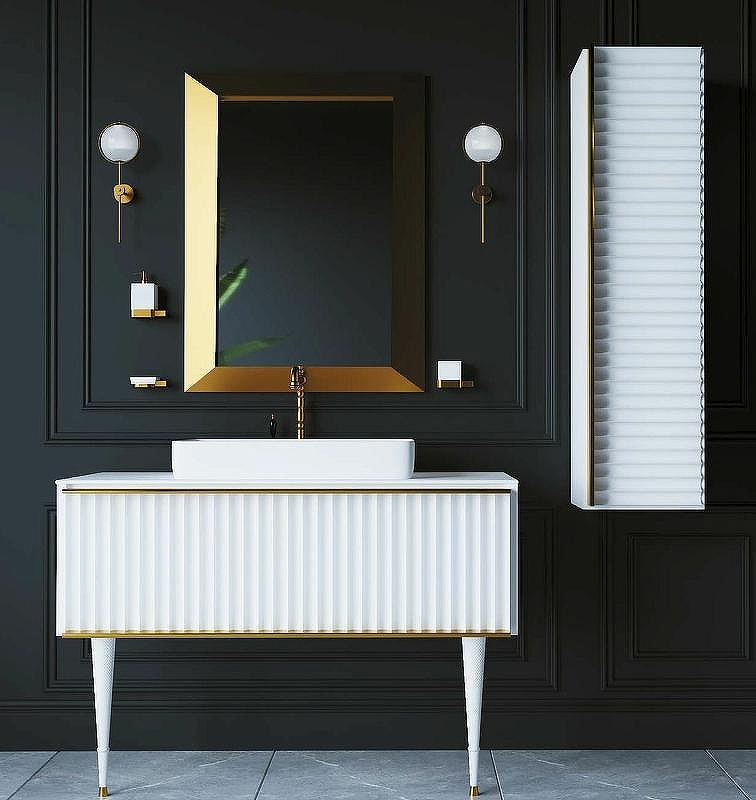 Шкаф пенал Boheme Armadi Art Vallessi Avantgarde Canale 35 846-WG подвесной Белый Золото, купить, цена, заказать, магазин, доставка, скидка, промокод, купить, цена, заказать, магазин, доставка, скидка, промокод