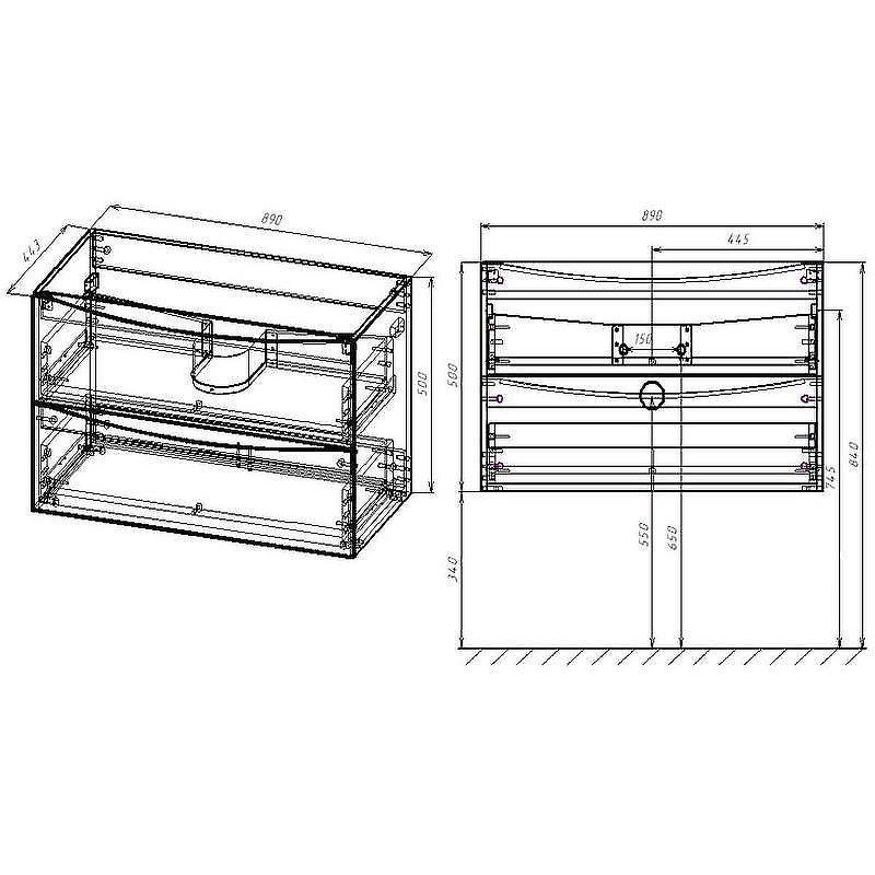 Тумба под раковину Vincea Mia 90 VMC-2MA900BT подвесная Beton, купить, цена, заказать, магазин, доставка, скидка, промокод, купить, цена, заказать, магазин, доставка, скидка, промокод