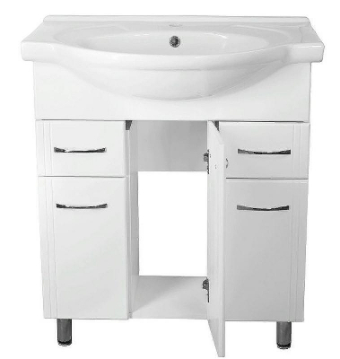 Тумба под раковину Style Line Эко Стандарт 26 Байкал 75 ЛС-00002286 Белый глянец