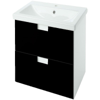 Тумба под раковину Bellezza Пегас 50 4630406180042 подвесная Черная Белая, купить, цена, заказать, магазин, доставка, скидка, промокод, купить, цена, заказать, магазин, доставка, скидка, промокод