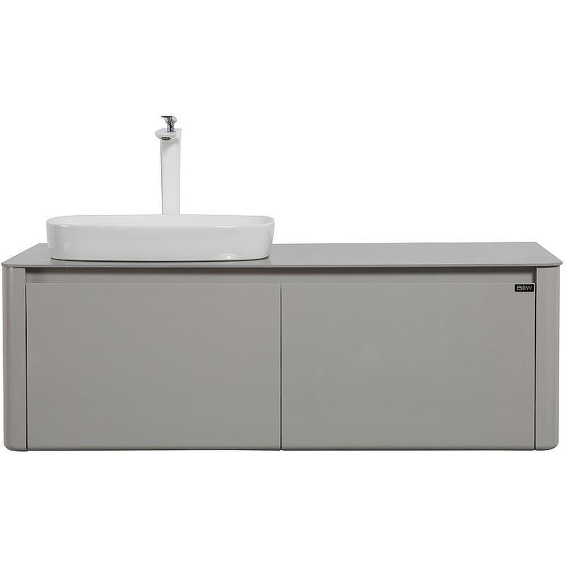 Тумба с раковиной Black&White Universe U915.1200 L 120 L 9151200L подвесная Glossy light grey, купить, цена, заказать, магазин, доставка, скидка, промокод, купить, цена, заказать, магазин, доставка, скидка, промокод