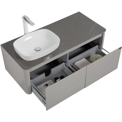 Тумба с раковиной Black&White Universe U915.1200 L 120 L 9151200L подвесная Glossy light grey