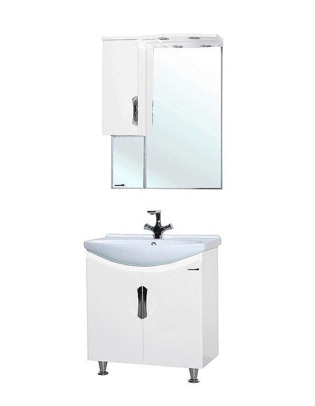 Зеркало со шкафом Bellezza Лагуна 65 4612110002018 с подсветкой L Белое, купить, цена, заказать, магазин, доставка, скидка, промокод, купить, цена, заказать, магазин, доставка, скидка, промокод